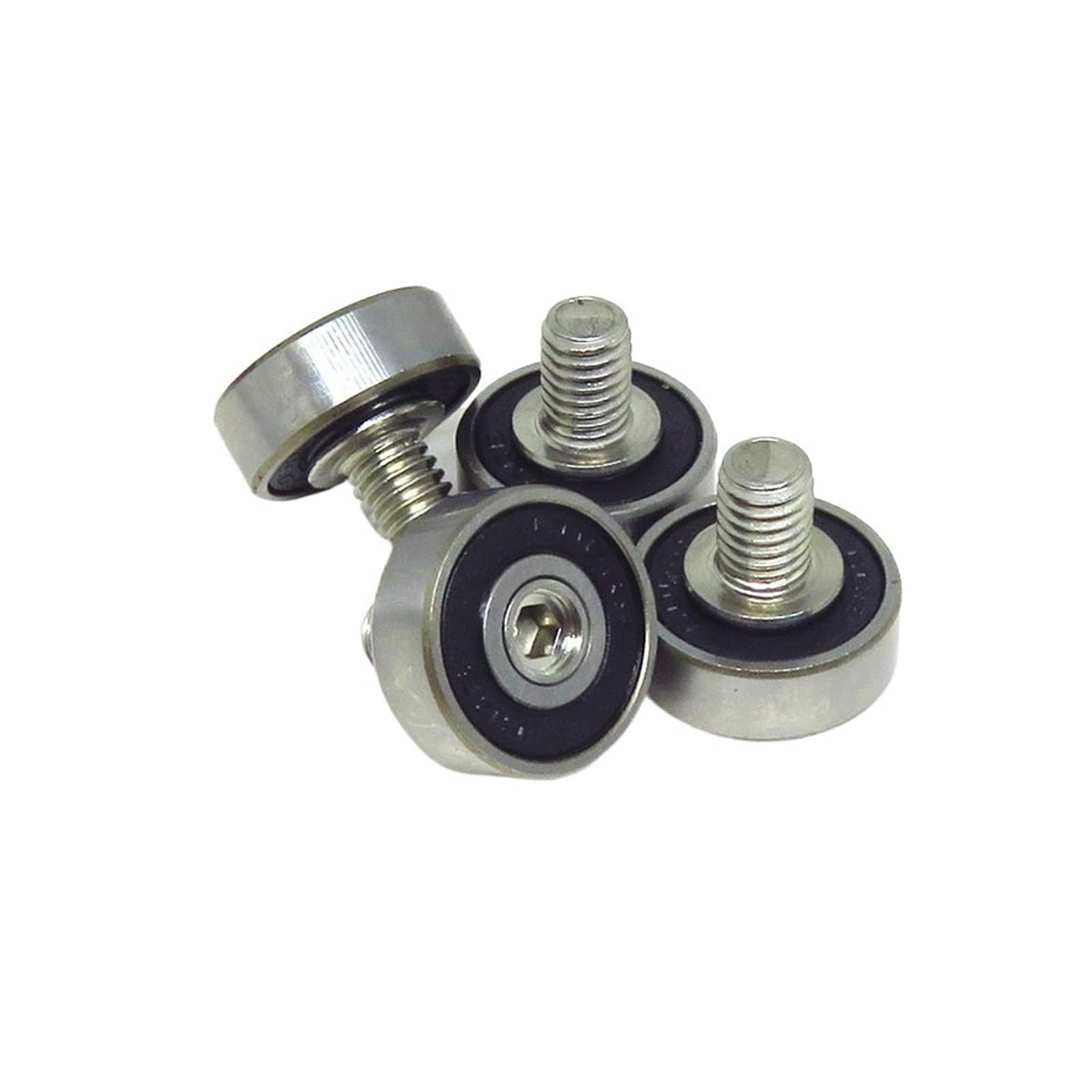 NOBIRTBSA 10 Pieces Outer Diameter 17mm 606RS M6 Threaded Bolt Bearing Roller JS60617-6C1L8M6 Door and Window Metal Guide Wheel Pulley