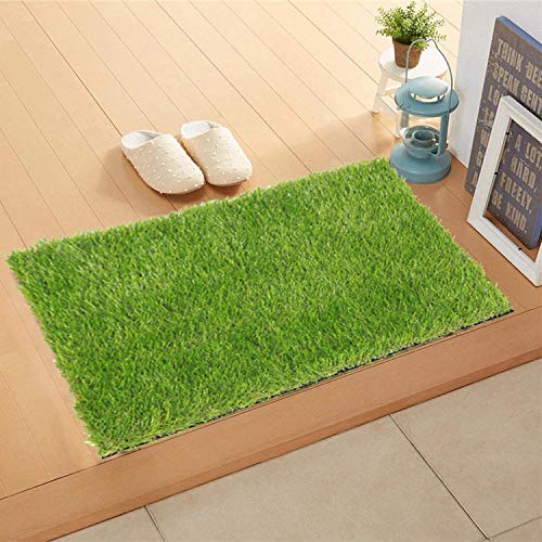 QYH Artificial Grass Doormat Indoor Outdoor Green Lawn Rug Pet Turf for Dogs Pee Pad Synthetic Grass Door Mat Fake Grass for Entrance Way (16" x 24")