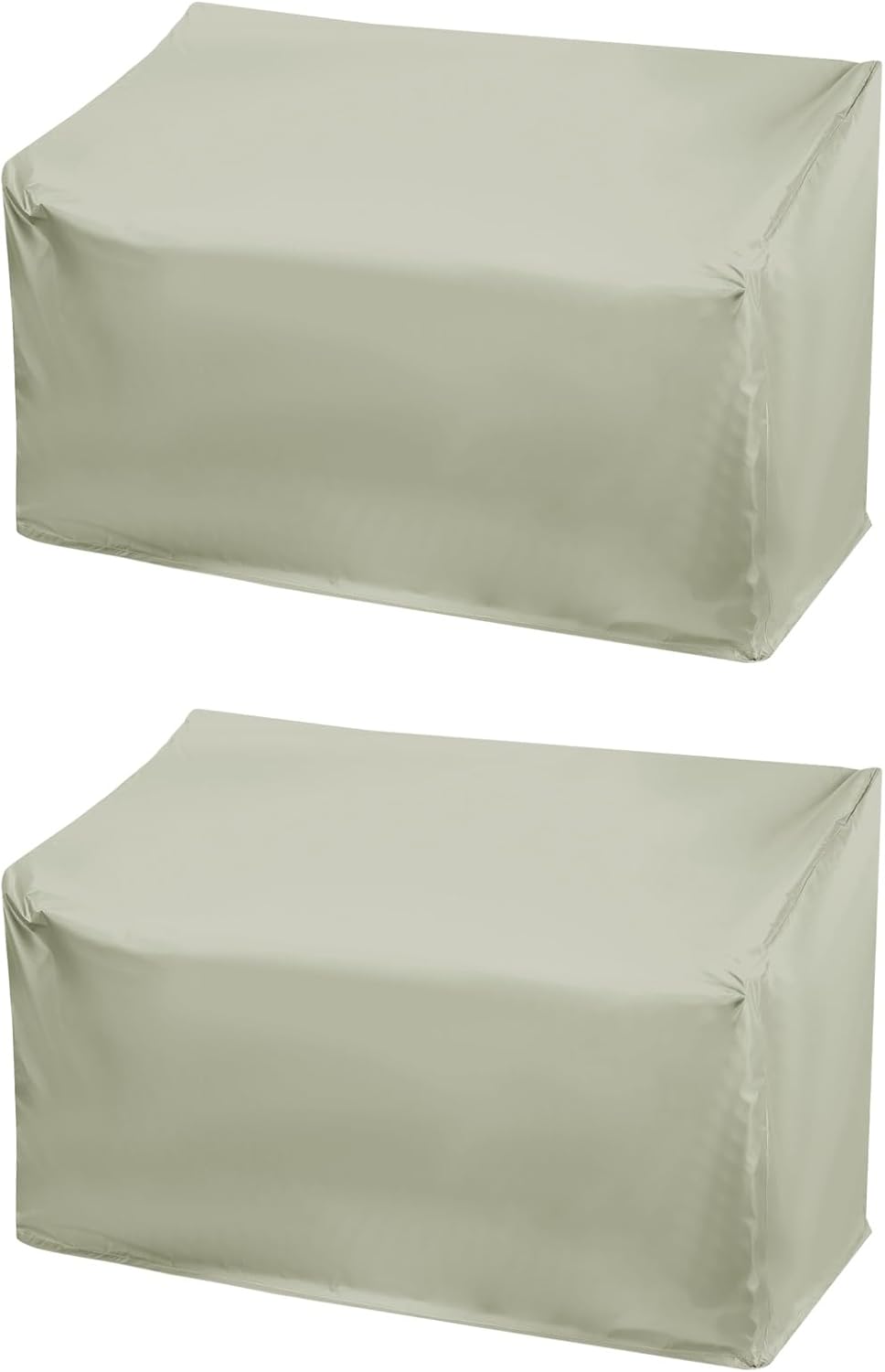 PATIKIL Outdoor Bench Cover, 2Pcs 210D Oxford Heavy Duty Waterproof Patio Furniture Covers for Garden Sofa Chair Table Zero Gravity, 53"L x 26"W x 35"T, Champagne