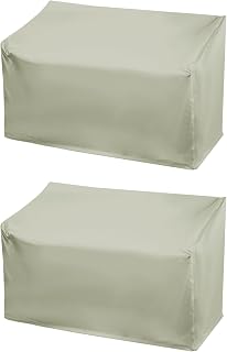 PATIKIL 2pcs Outdoor Bench Cover 210D Oxford Patio 53"Lx26"Wx35"T Champagne