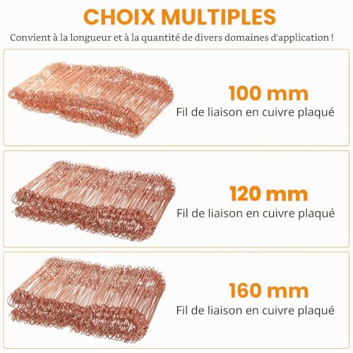 ANBEEISS 250 Pcs Fils de Liaison Galvanisés, 1x140 mm – vue 4