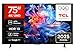 TCL 75V6C 75 Zoll Direct LED TV, 4K HDR Fernseher, Smart TV mithilfe von Google TV (Dolby Audio, Motion Clarity, Kompatibel mit Google Assistant & Alexa)