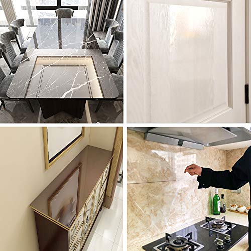 Fantasnight Transparent Klebefolie Selbstklebende Folie 30cm×300cm Tisch Buchfolie Wandschutzfolie Durchsichtige Hitzebeständige Küchenfolie Hochglanz Einbandfolie für Bücher