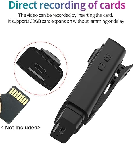 Miniatura 7 de Docooler Mini cámara de cuerpo 1080P con clip de audio grabadora de video gran angular cámara de video incorporada batería de visión nocturna