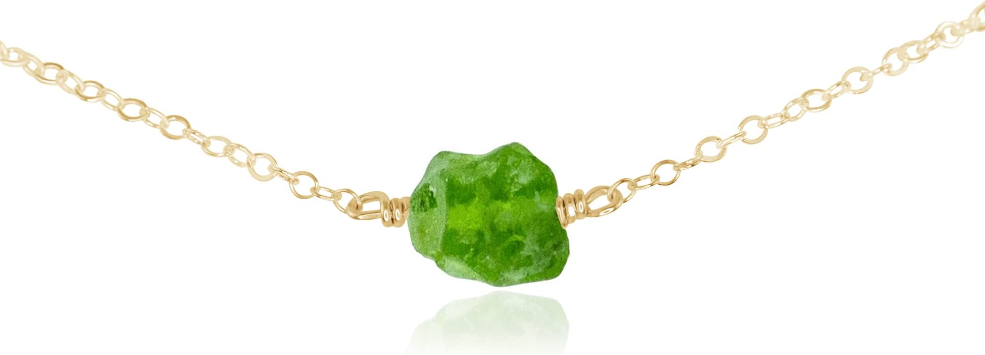 Luna Tide Peridot Raw Nugget Choker in 14k Gold Fill
