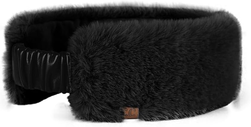 C.C Women's Soft Faux Fur Feel Sherpa Lined Ear Warmer Headband Headwrap - Image 2