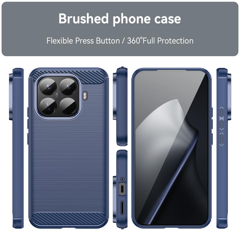 Image of Hybrid Carbon Fiber Back Case for Xiaomi Mi 15T Pro (Blue)