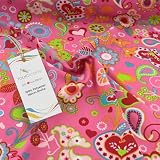 TOLKO Modestoff Dekostoff universal Stoffe zum Nähen Meterware Dekorieren | Blickdicht knitterarm | 150cm breit Bekleidungsstoffe Dekostoffe Vorhangstoffe Basteln Patchwork (Flower Power)