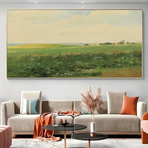 Peinture murale de prairie verte XINBAO toile artistique vintage 30x60