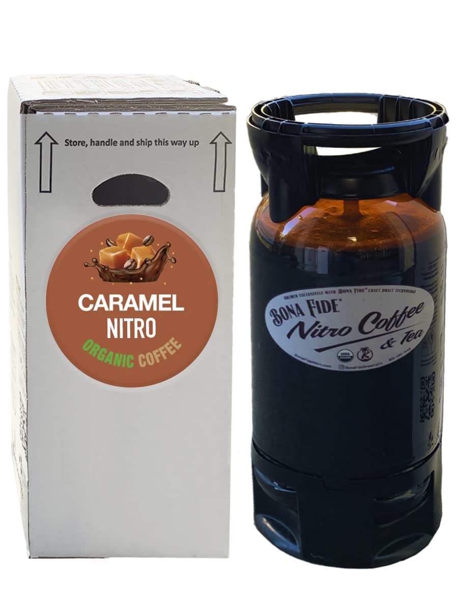 Nitro Cold Brew Caramel Coffee, Organic, PET Keg, 5 Gal, Draft Coffee On Tap