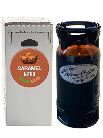 Nitro Cold Brew Caramel Coffee, Organic, PET Keg, 5 Gal, Draft Coffee On Tap