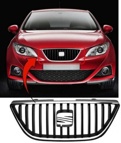 TVP Trade Vehicle Parts.co.uk Compatible With Front Bumper Top Centre Main Grille With Chrome Moulding Seat Ibiza 2008-2012