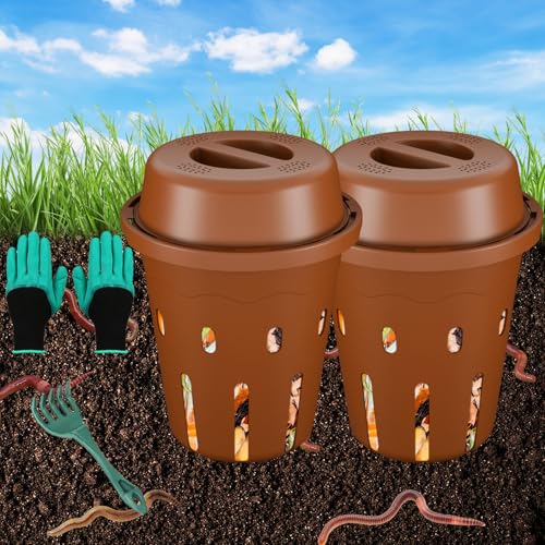 10 Best Vermicompost Bins for Eco-Friendly Gardening Enthusiasts 6 Mini Inground Worm Composter Bin (2-Pack)