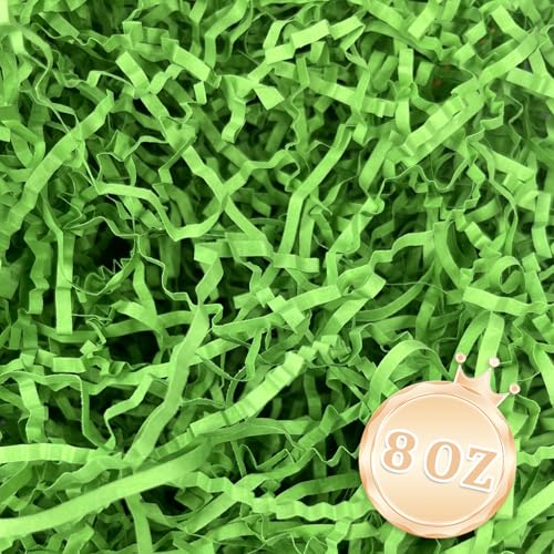 Image of Zankubom 1 /2LB Parrot Green Crinkle Cut Paper Shred Filler Great for Gift Wrapping, Parrot Green Basket Fillers, Birthday, Gift Wrapping, Halloween Thanksgiving Christmas Party Decor Filling Supplies