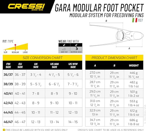 Aletas de buceo Cressi Gara Modular con palas intercambiables de alta propulsión 4