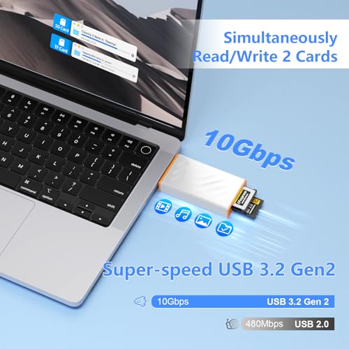 4 in 1 CFExpress Type B Card Reader - 10Gbps USB C&USB A CFexpress B Card Reader for CFexpress Type B+SD 3.0 Card Reader, CFexpress Adapter Memory Card Reader for Wins/Mac/Linux/Android - Thumbnail 2