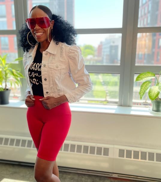 Aoliks Biker Shorts Women with Pockets - 8" High Waisted Tummy Control Running Workout Spandex Gym Volleyball Yoga Shorts - Image 3