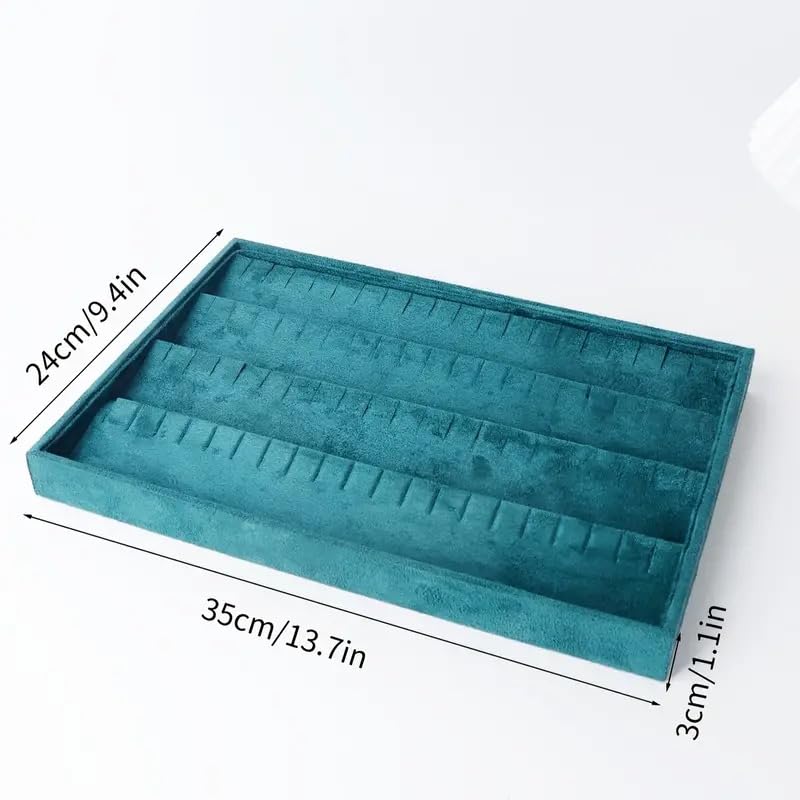 Image of Premium Green Earring Velvet Jewelry Drawer Organizer Tray Stackable