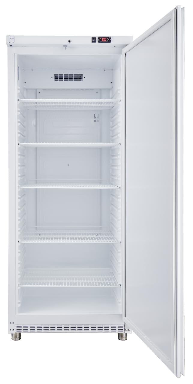 METRO Professional Frigorífico GRE 4600, inox, 5 estantes regulables, nevera con descongelación automática, 78 x 74 x 192,5 cm, 43 dB, 487 L, blanco