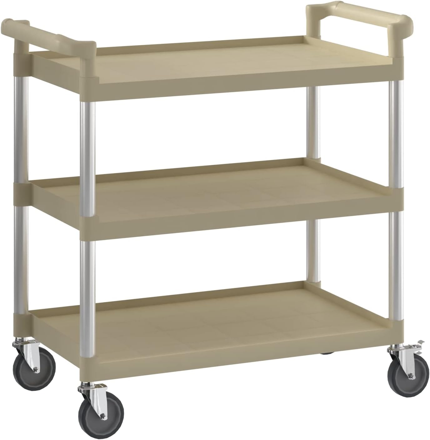 Beige Utility/Bussing Cart with Three Shelves - 42 x 20