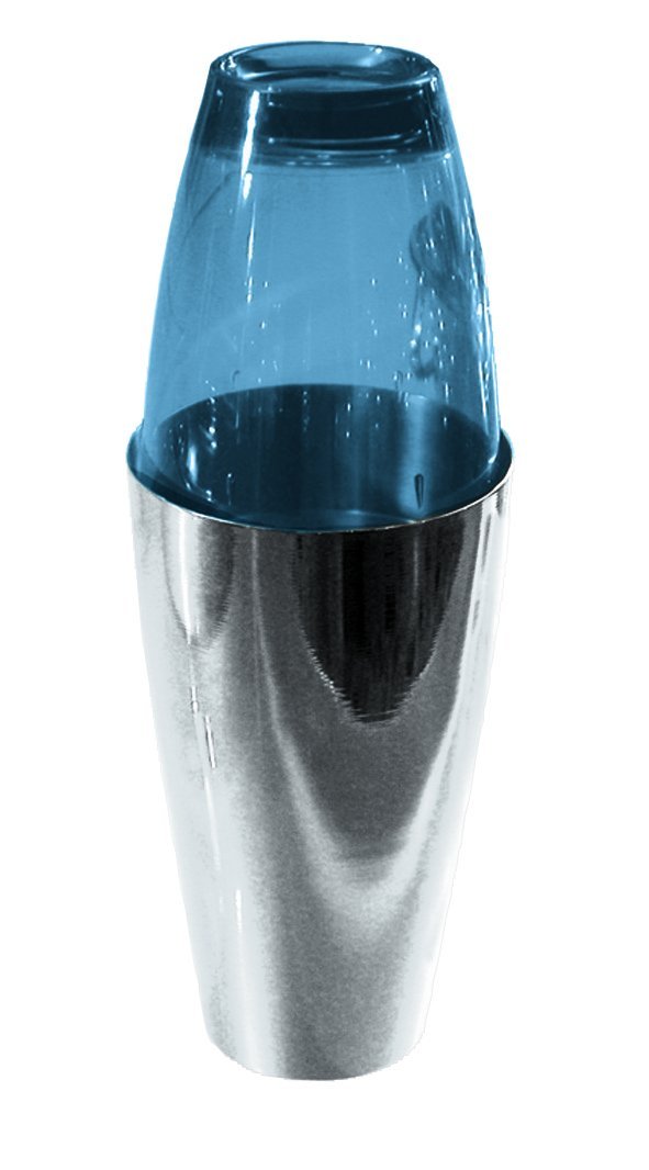 Mepra Boston Shaker in Acciaio Inox 18/10 e Policarbonato Zaffiro, Cocktail Shaker Professionale Made in Italy, Shaker Cocktail per Margarita e Caffè Shakerato