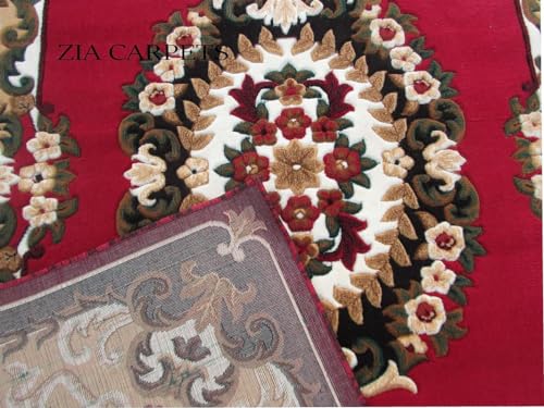 Image of zia carpets Aesthetic Colorful Silk Touch Washable 1 inch Thick Living Room Carpet 5 X 7 Feet
