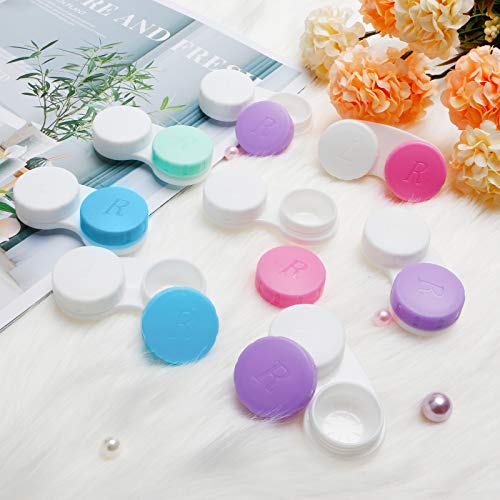 image for QVVQ 12PCS Contact Lens Case, Colorful Contact Lens Box Left/Right Eye