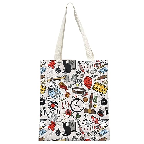 JTOUK Tragetasche aus Segeltuch, Motiv: Horrorbuch-Liebhaber, literarisches Geschenk, Leser, Schriftsteller, Geschenk, S King Tote EU, 13.78 inch x 14.96 inch, Large JTOUK Tragetasche aus Segeltuch, Motiv: Horrorbuch-Liebhaber, literarisches Geschenk, Leser, Schriftsteller, Geschenk, S King Tote EU, 13.78 inch x 14.96 inch, Large