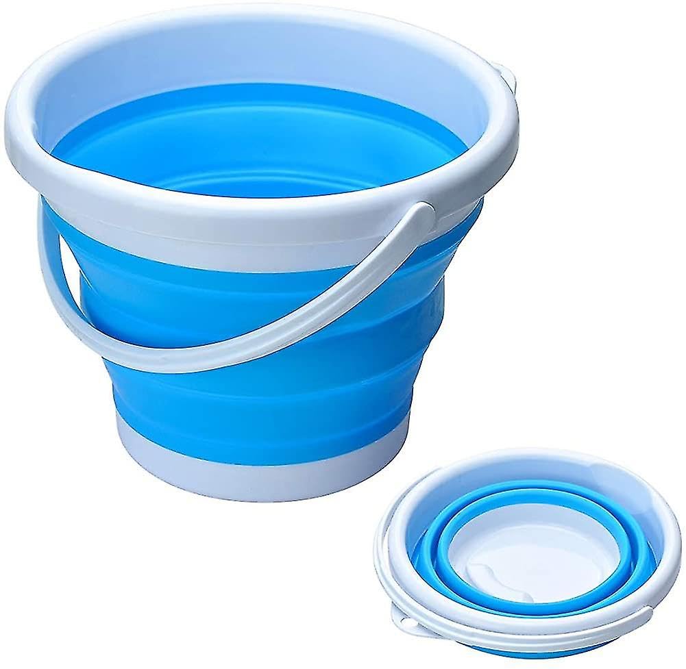 BLAPOXE Collapsible Bucket with Handle, 10L 2.6 Gallon Cleaning Bucket Mop Bucket, Portable Small Plastic Water Supplies for Outdoor Garden Camping Fishing Car Wash (Multicolor)