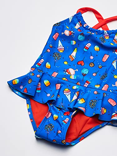 Image of KIKO & MAX Girls' One-piece Peplum Bathing Suit Swim Suit