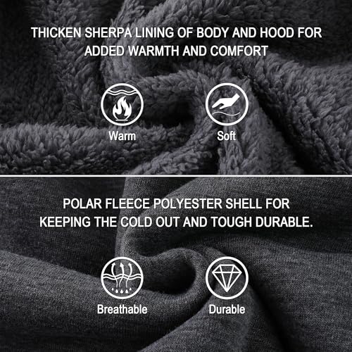Image of SWISSWELL Men Zip Up Hoodies Sherpa Lined Jacket Heavyweight Fleece Sweatshirt Winter Warm Hooded Coat