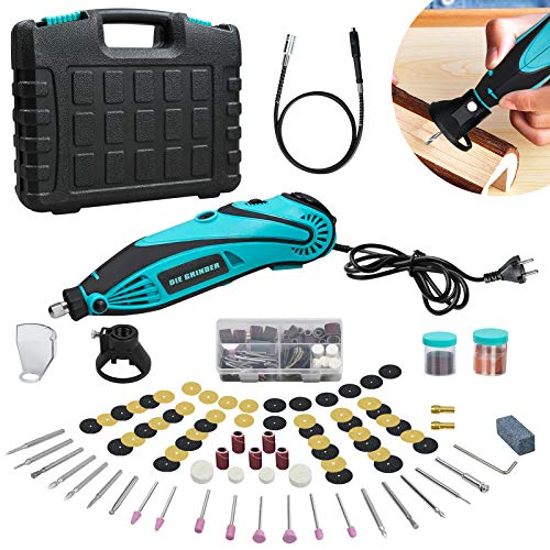 Aufun Multifunktionswerkzeug 130W Drehwerkzeug Winkelschleifer Satz Drehwerkzeugsatz mit 180 tlg Zubehör für Schleifen, Gravieren, Polieren, Hand Heimwerker Komplettes DIY Schneiden Cover