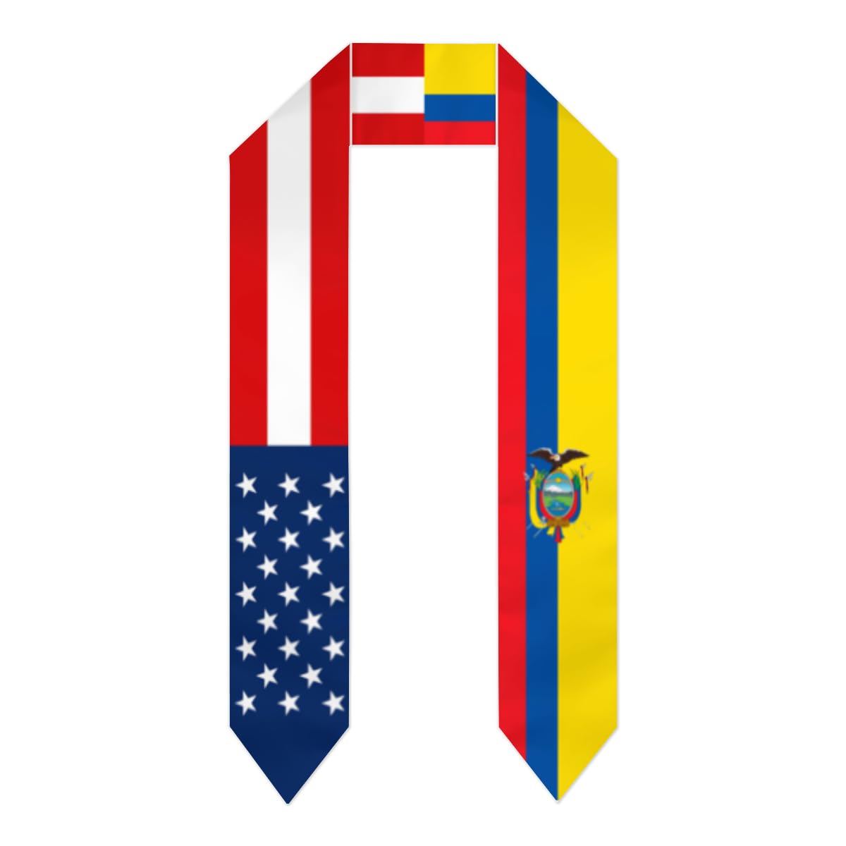 Generic America Ecuador Ecuadorian Flag Graduation Stole Scarf Shawl Sash for Abroad Student International Study Class of 2024 Decor Stoles Gift, White 1