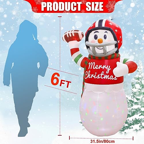 Muñeco de nieve inflable con luz LED de 6 pies exterior grande decoracion OurWarm 3