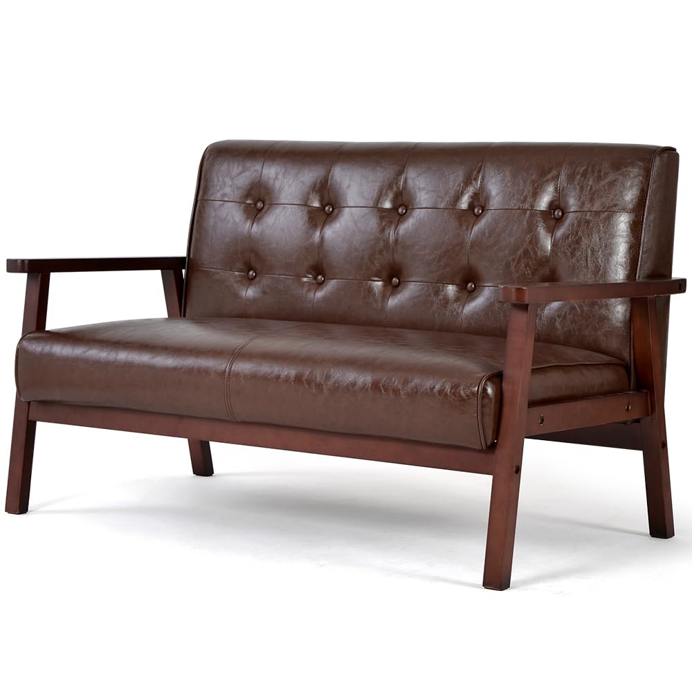 Amazon｜3人掛けソファ ソファー 3Pソファ レザー PVC (Brown + PU-6
