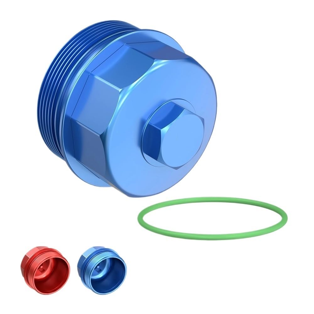 Tappi for alloggiamento filtro olio motore in alluminio adatti for BMW E90 E92 E93 M3(Blue)