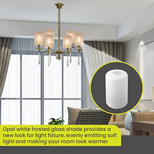 Image of Bubble glass lamp Shade, 3 Packs seeded glass shade replacement Frosted white cylinder for pendant light fixture table lamps chandelier 1 inch 5 /8 fitter