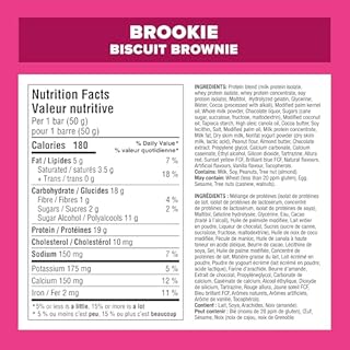 Pure Protein Bars - Nutritious, Gluten Free protein bar, made with Whey protein blend - low sugar, protein snack. Deliciously satisfying. Made in Canada, Brookie (Pack of 6)