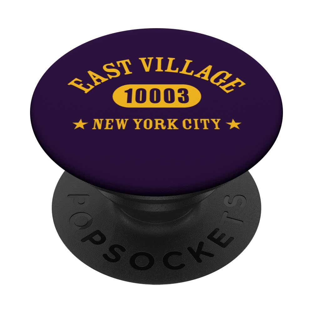 EAST-VILLAGE NEW YORK CITY 10003 / NYC Athletic Design PopSockets Swappable PopGrip, Black
