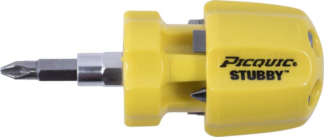 Picquic 49106 Stubby Multi-bit Screwdriver With Six Bits, Bright Orange...