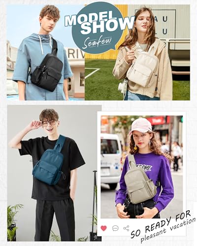 Sling Crossbody Bag for Men Women, Tactical Backpack Shoulder Daypack Mini Anti-Theft Motorcycle Chest Bags, Small One Strap Backpack for Casual Travel Hiking Outdoor Sports Blue2