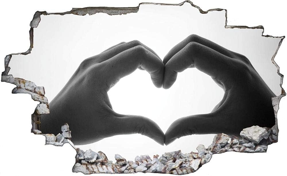 Décoration effet craquelé 3D stickers amovibles cœur amour 80x125