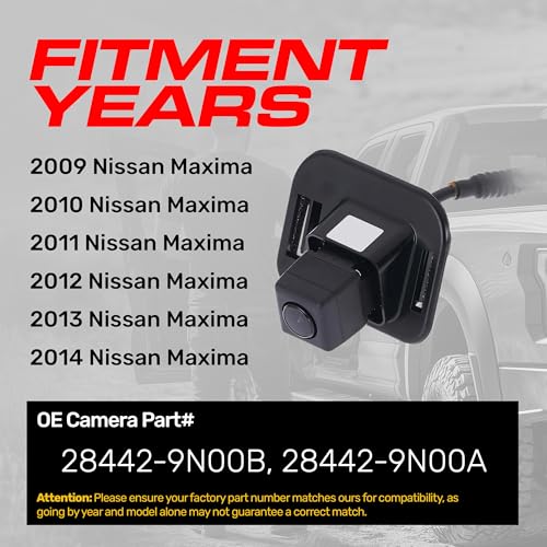 Image of Master Tailgaters Replacement for Nissan Maxima (2009-2014) Backup Camera OE Part # 28442-9N00B, 28442-9N00A