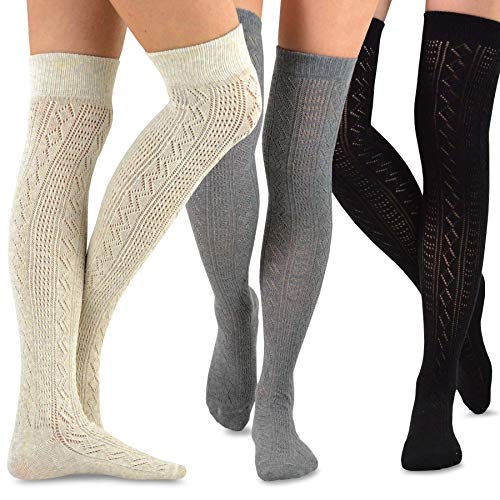 Image of Fashionable Cotton Slouchy Boot Socks for Women and Girls: Long Thigh Highs, Over-the-Knee Highs, and Knee Highs