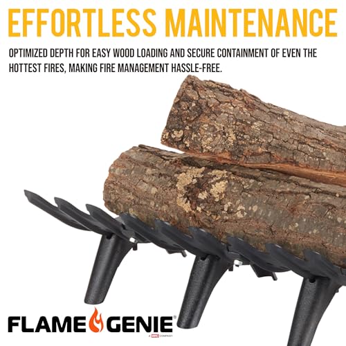 Flame Genie Fireplace Grate - Self-Feeding Fireplace Tools, Cast Iron, Wood Stove Accessories, Fire Logs, Fireplace Grates, 3" Leg Clearance - GT-30-BX - Thumbnail 5