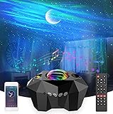 Aurora Starry Night Light Projector with Moon, 3 in 1 Star Light Projector with Bluetooth Timer Remote, Multicolor Ambience Mood Light for Home Bedroom Party Decor