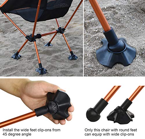 MARCHWAY Ultralight Folding Camping Chair with Anti-Sinking Wide Feet, Portable Compact for Outdoor Camp, Beach, Travel, Picnic, Hiking, Lightweight Backpacking (Orange) - Thumbnail 6