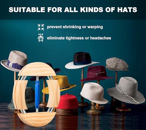 Image of Hat Stretcher 4 Way, Hat Stretcher for Fitted Hats Size 6 7 /8 to 8 1 /2, Hat Jack Stretcher, Heavy Duty of Hat Extender