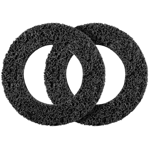Shineboc 2 Stück Grob Reinigungsscheiben Ø150mm CSD Scheibe Nylon Gewebescheibe Schwarz für Oberflächenbearbeitung, Metall,Radnaben Reiniger