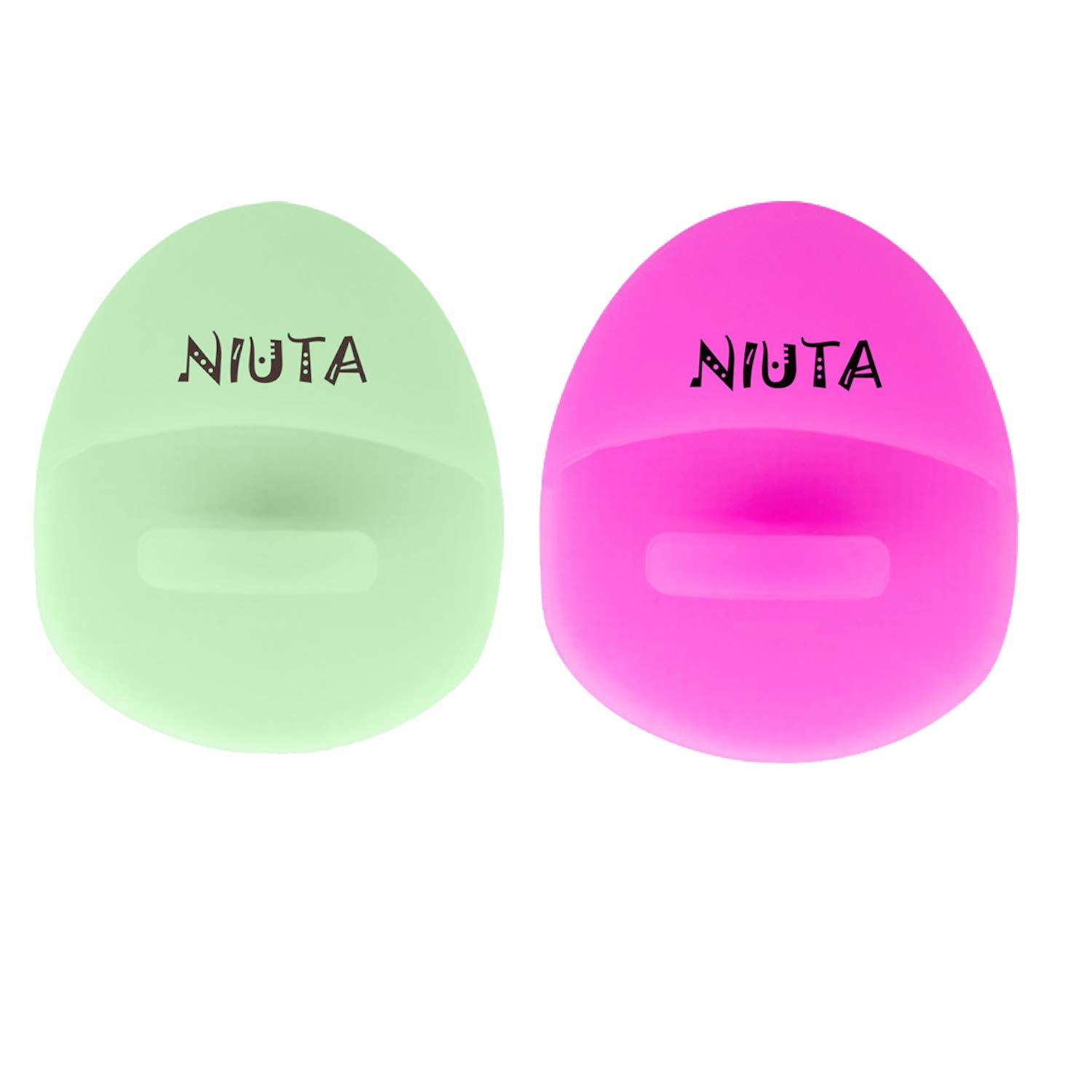 NIUTA Super Soft Silicone Face Scrubber, Manual Facial Cleansing Brushes, Face Massager and Exfoliator for Sensitive, Delicate, Dry Skin (Green & Purple)